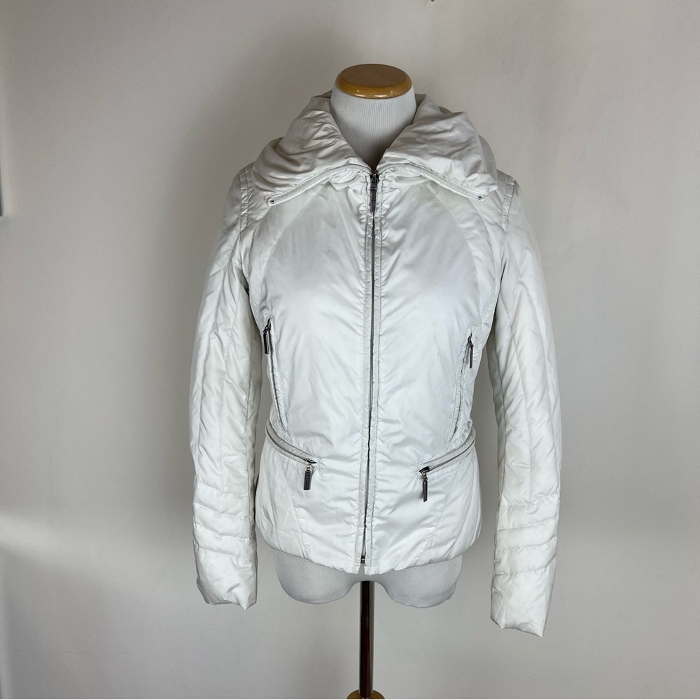Add Down Revolve Puffer Coat White Jacket Size 2
